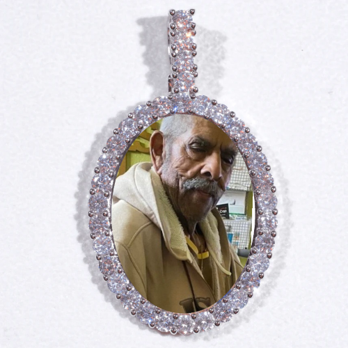 Large 3D Oval Custom Picture Pendant