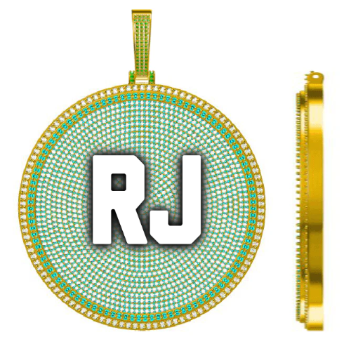 CUSTOM LETTER NECKLACE 3D BIG DISC