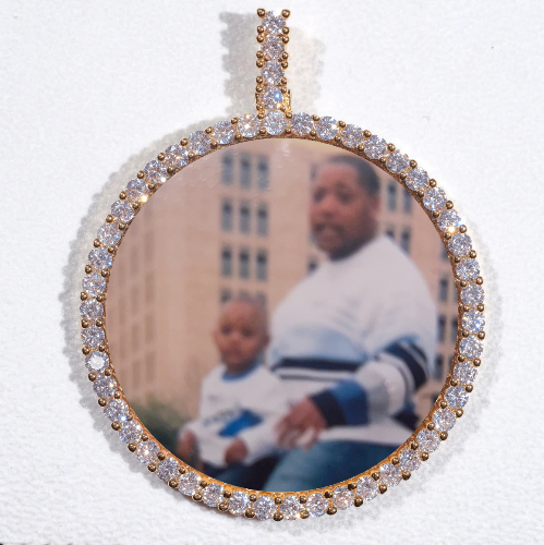 LARGE 3D CIRCLE CUSTOM PICTURE PENDANT