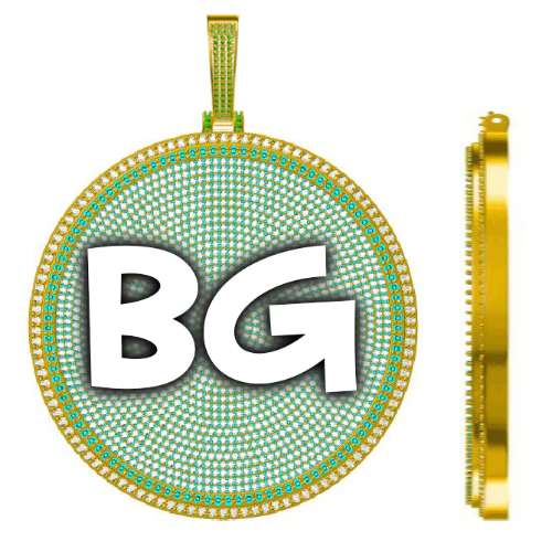 CUSTOM LETTER NECKLACE 3D BIG DISC
