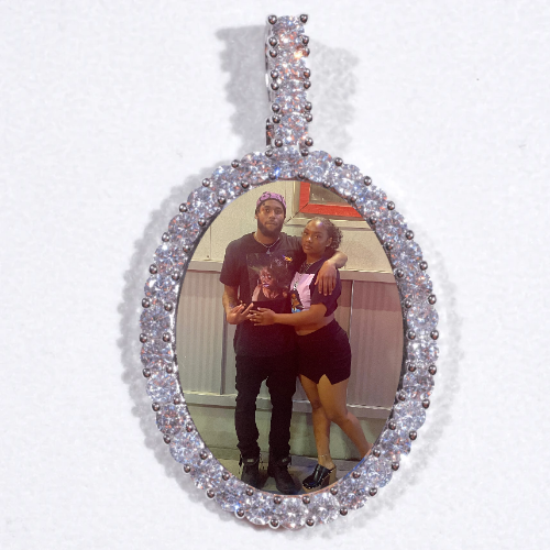 Large 3D Oval Custom Picture Pendant