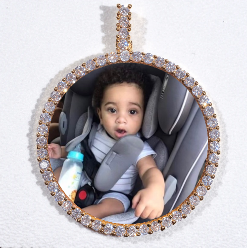 LARGE 3D CIRCLE CUSTOM PICTURE PENDANT