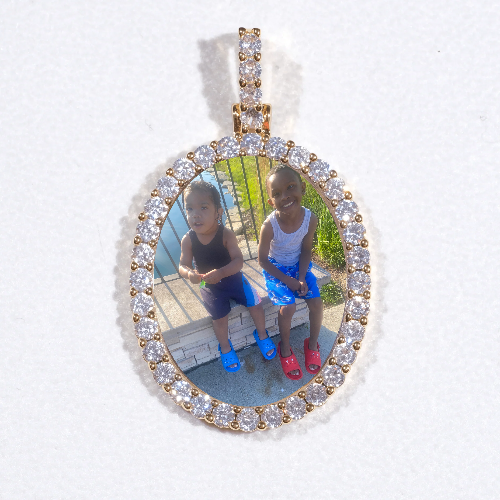 3D Oval Custom Picture Pendant