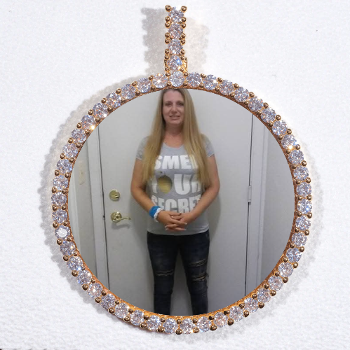 LARGE 3D CIRCLE CUSTOM PICTURE PENDANT