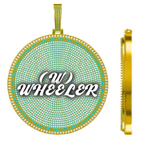 CUSTOM LETTER NECKLACE 3D BIG DISC