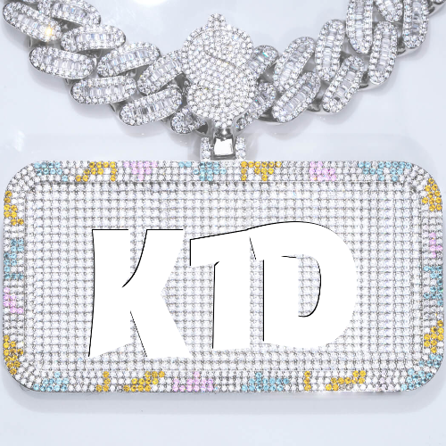 CUSTOM LETTER NECKLACE 3D COLORFUL SQUARE