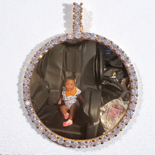 LARGE 3D CIRCLE CUSTOM PICTURE PENDANT