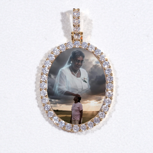 3D Oval Custom Picture Pendant