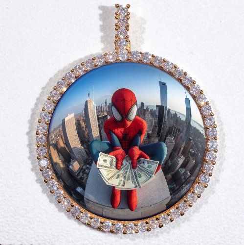 LARGE 3D CIRCLE CUSTOM PICTURE PENDANT