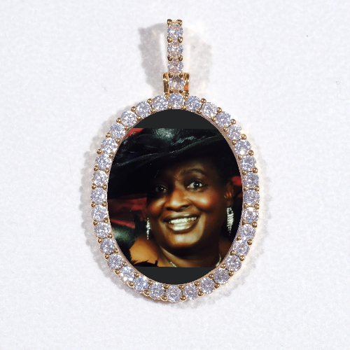 3D Oval Custom Picture Pendant