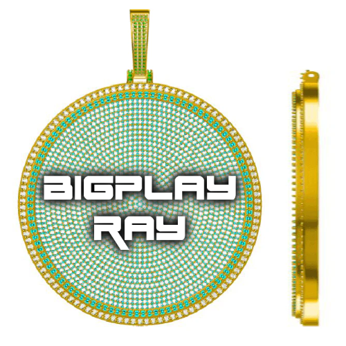 CUSTOM LETTER NECKLACE 3D BIG DISC
