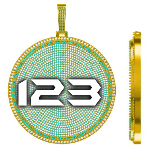 CUSTOM LETTER NECKLACE 3D BIG DISC