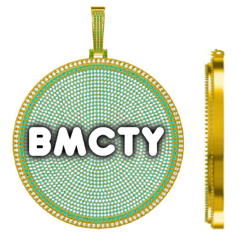 CUSTOM LETTER NECKLACE 3D BIG DISC