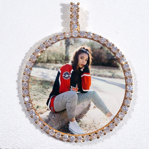 LARGE 3D CIRCLE CUSTOM PICTURE PENDANT