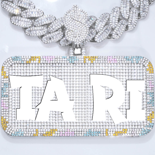 CUSTOM LETTER NECKLACE 3D COLORFUL SQUARE