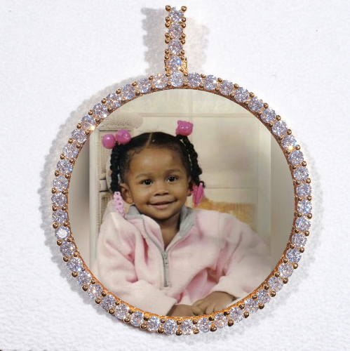LARGE 3D CIRCLE CUSTOM PICTURE PENDANT