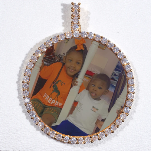 LARGE 3D CIRCLE CUSTOM PICTURE PENDANT