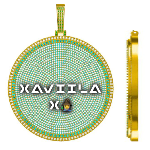 CUSTOM LETTER NECKLACE 3D BIG DISC