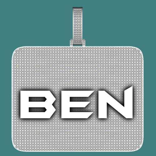 CUSTOM LETTER NECKLACE 3D BIG SQUARE