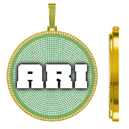 CUSTOM LETTER NECKLACE 3D BIG DISC