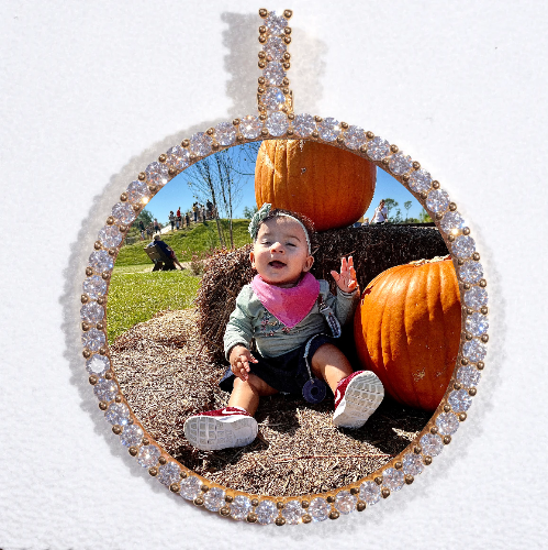 LARGE 3D CIRCLE CUSTOM PICTURE PENDANT