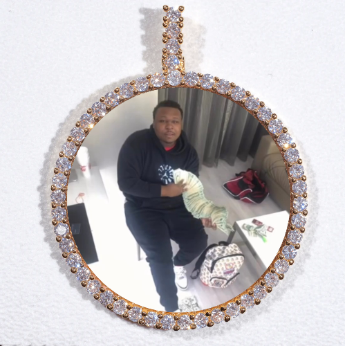 LARGE 3D CIRCLE CUSTOM PICTURE PENDANT