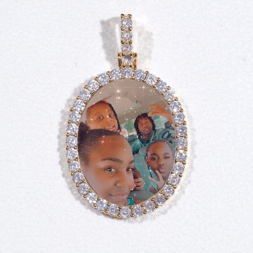 3D Oval Custom Picture Pendant