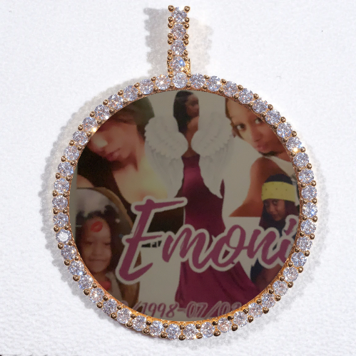 LARGE 3D CIRCLE CUSTOM PICTURE PENDANT