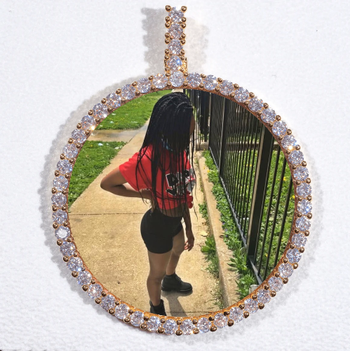 LARGE 3D CIRCLE CUSTOM PICTURE PENDANT