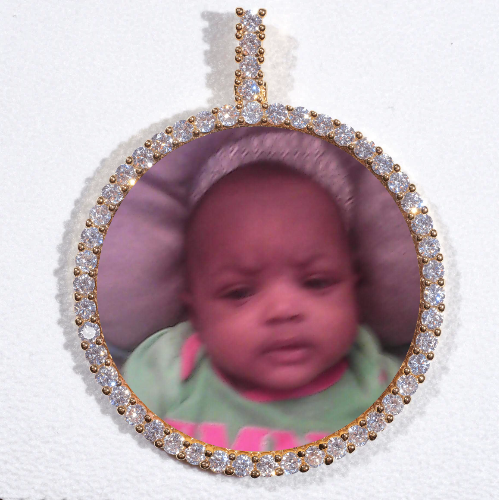 LARGE 3D CIRCLE CUSTOM PICTURE PENDANT