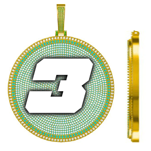 CUSTOM LETTER NECKLACE 3D BIG DISC