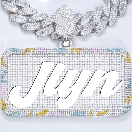 CUSTOM LETTER NECKLACE 3D COLORFUL SQUARE