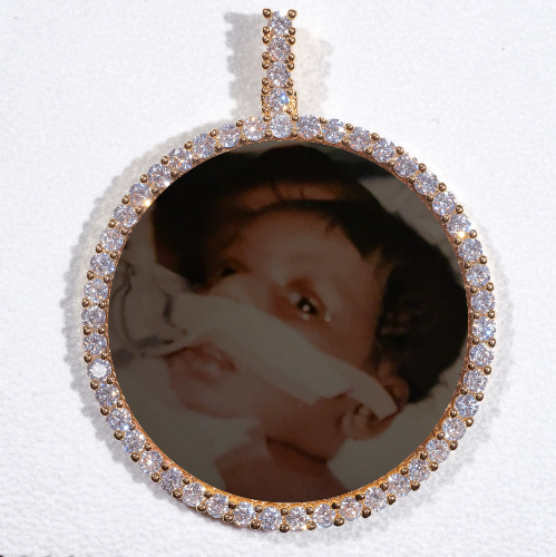 LARGE 3D CIRCLE CUSTOM PICTURE PENDANT