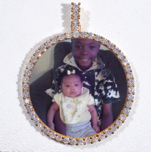 LARGE 3D CIRCLE CUSTOM PICTURE PENDANT