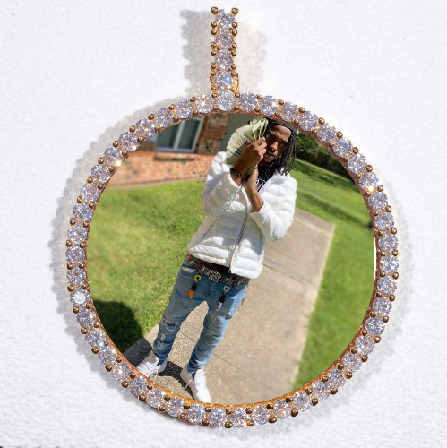LARGE 3D CIRCLE CUSTOM PICTURE PENDANT