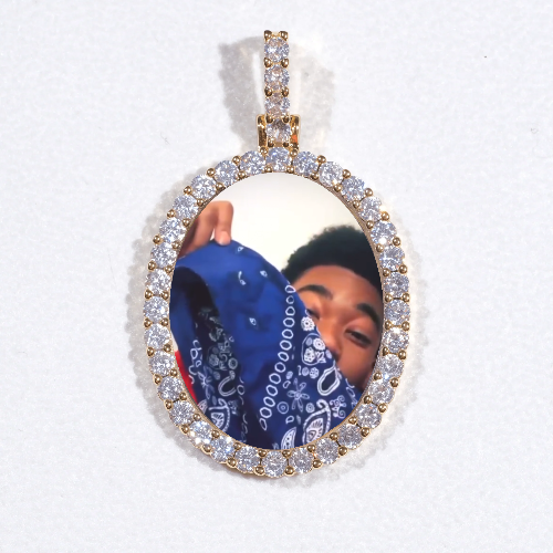 3D Oval Custom Picture Pendant