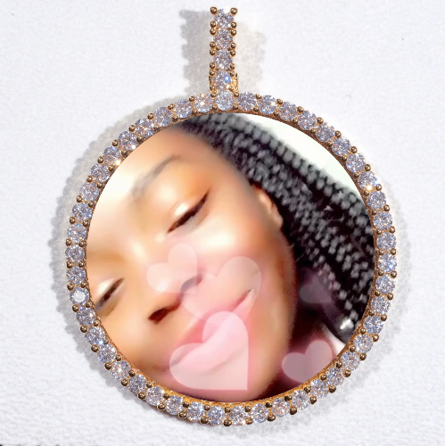 LARGE 3D CIRCLE CUSTOM PICTURE PENDANT