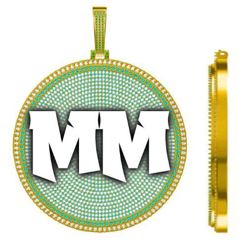 CUSTOM LETTER NECKLACE 3D BIG DISC