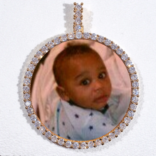 LARGE 3D CIRCLE CUSTOM PICTURE PENDANT