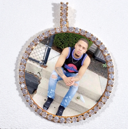 LARGE 3D CIRCLE CUSTOM PICTURE PENDANT