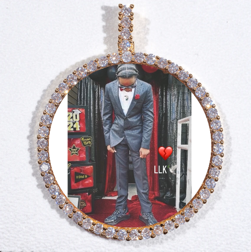 LARGE 3D CIRCLE CUSTOM PICTURE PENDANT