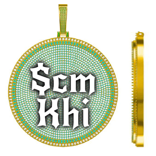 CUSTOM LETTER NECKLACE 3D BIG DISC