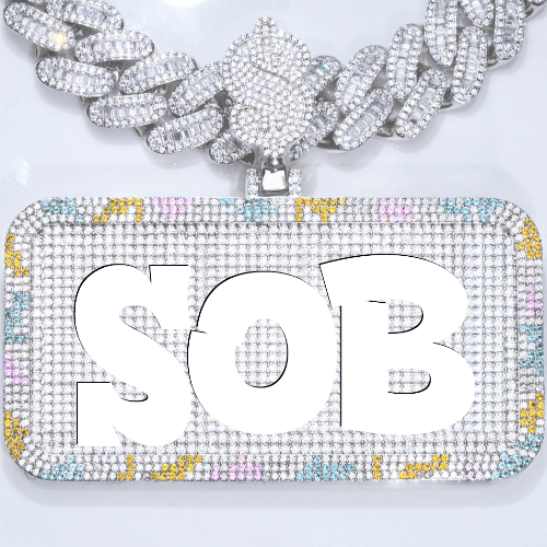 CUSTOM LETTER NECKLACE 3D COLORFUL SQUARE