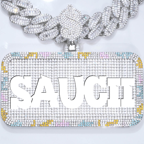 CUSTOM LETTER NECKLACE 3D COLORFUL SQUARE