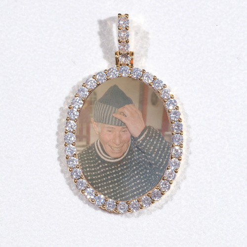3D Oval Custom Picture Pendant