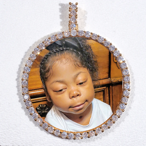 LARGE 3D CIRCLE CUSTOM PICTURE PENDANT