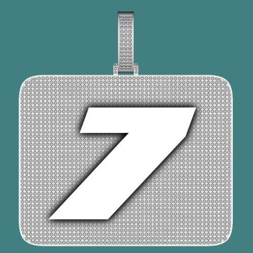 CUSTOM LETTER NECKLACE 3D BIG SQUARE