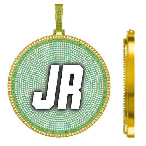 CUSTOM LETTER NECKLACE 3D BIG DISC