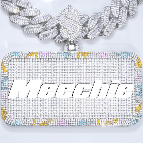 CUSTOM LETTER NECKLACE 3D COLORFUL SQUARE