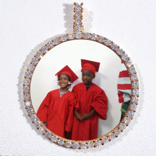 LARGE 3D CIRCLE CUSTOM PICTURE PENDANT